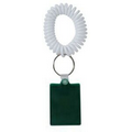 Rectangular Key Tag w/ Coil Wristband - Green